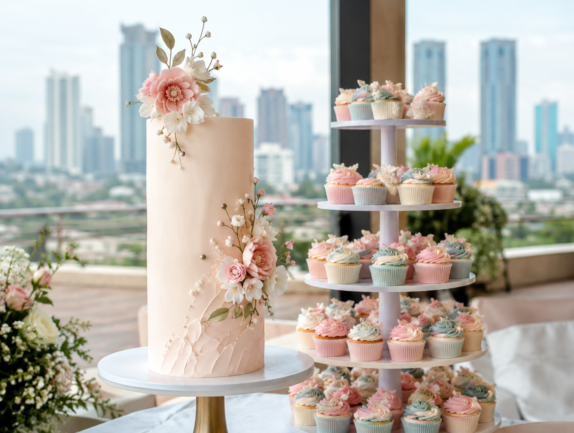 Debut Cake & Cupcake Tower