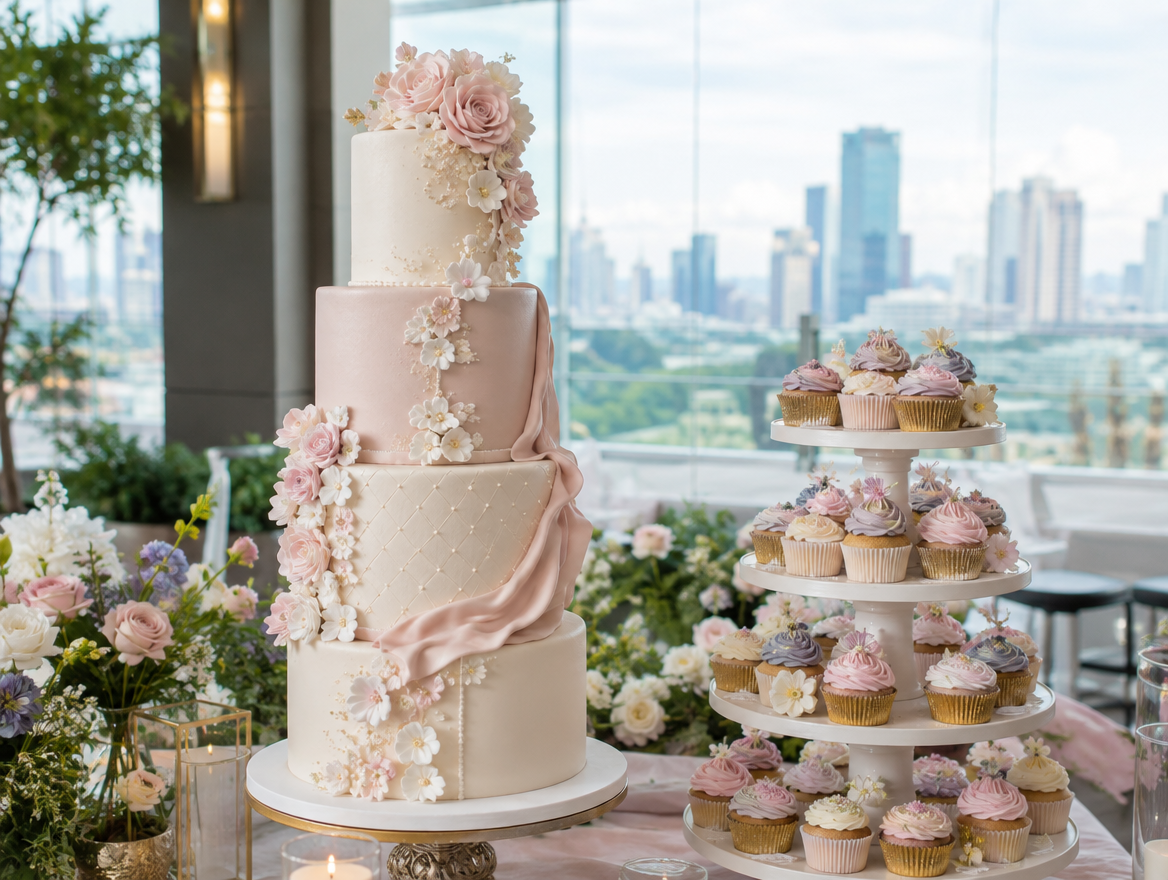 Debut Cake & Cupcake Tower