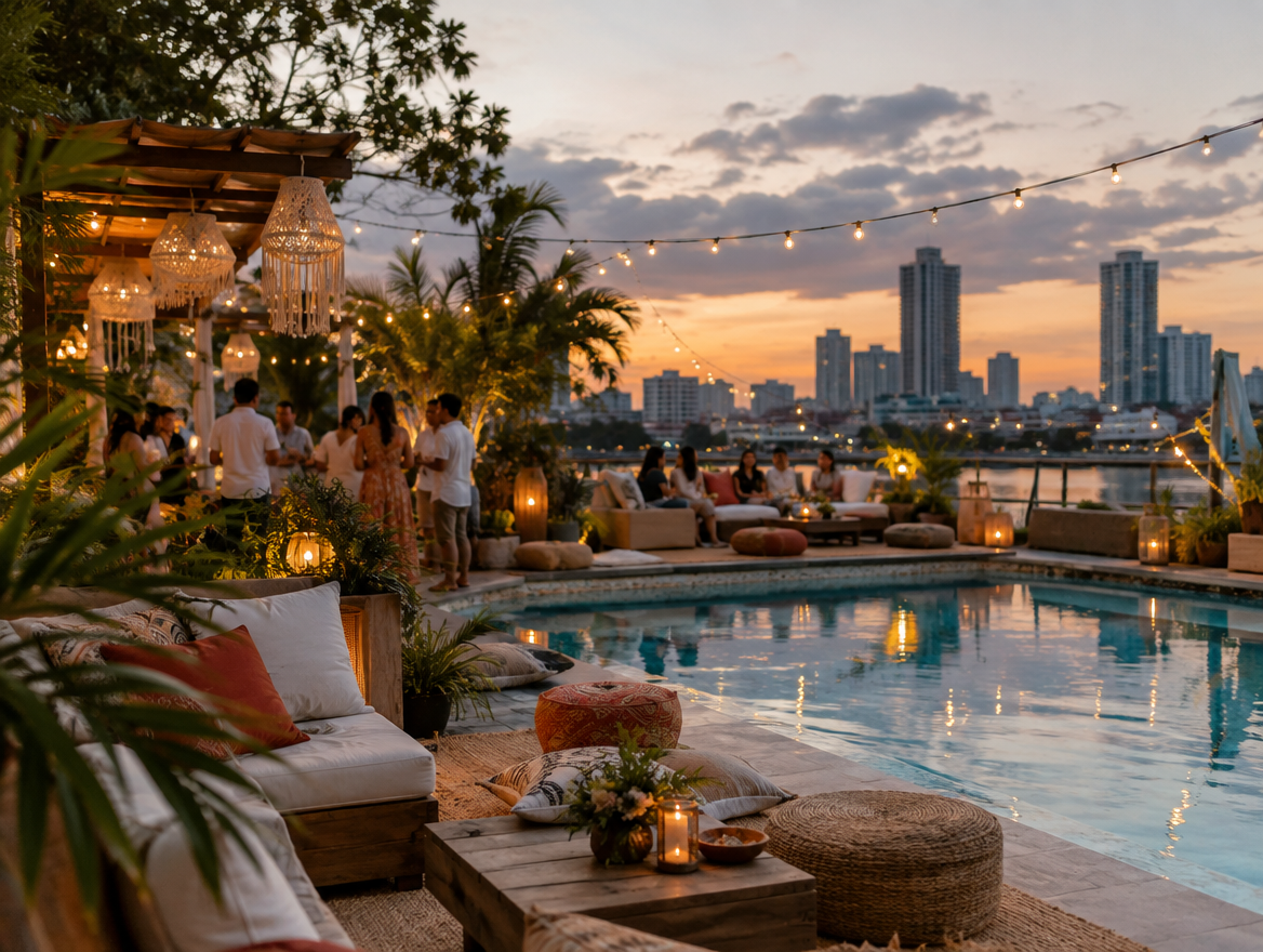 Poolside Evening Party