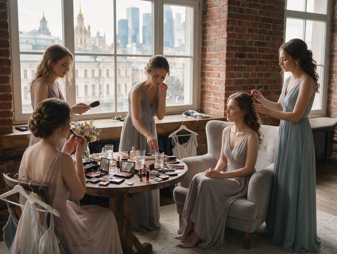 Bride and Bridesmaids